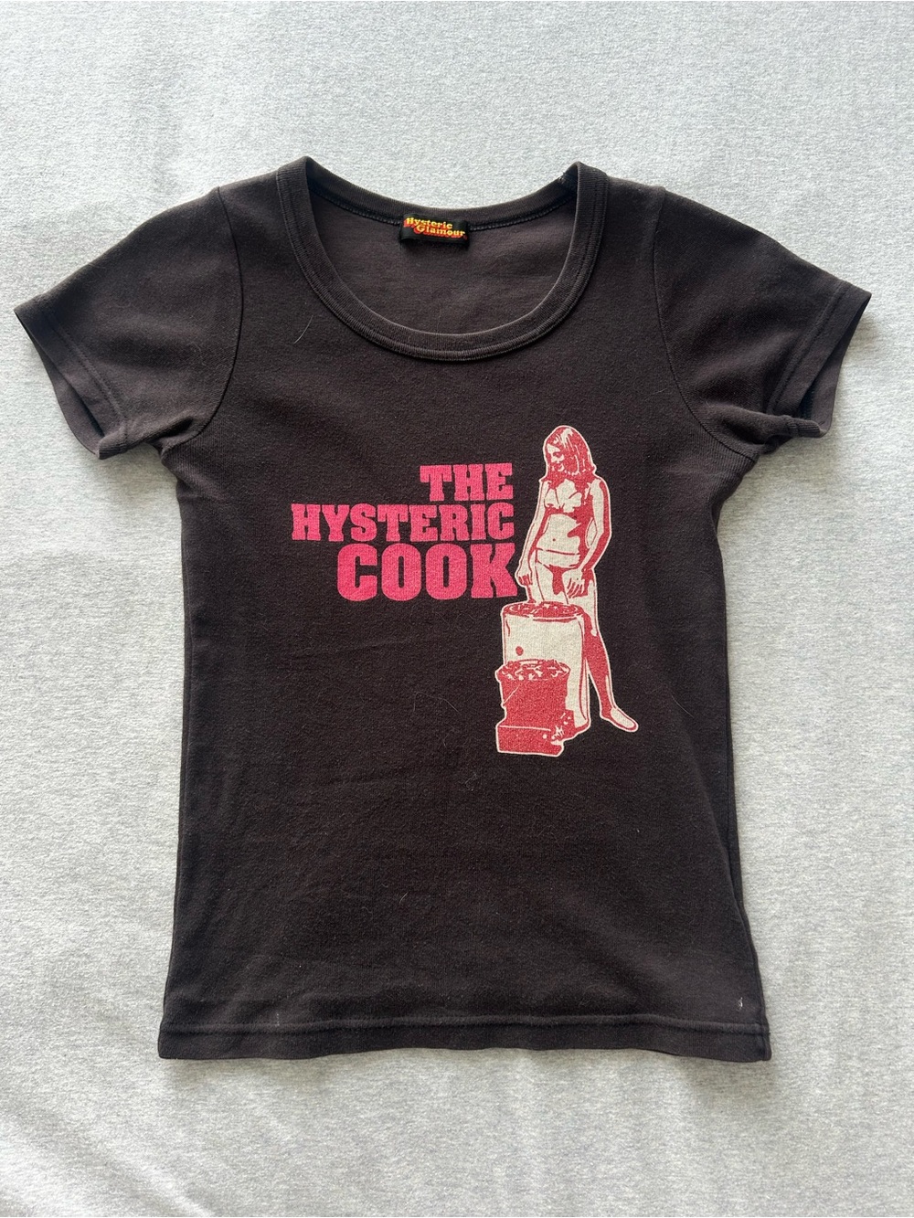 Hysteric Glamour Black Tee with Pink Graphic
